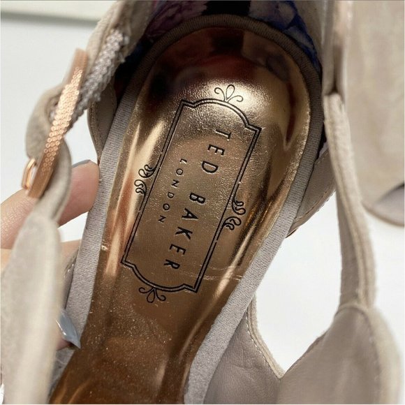 Ted Baker Sandrose Suede Peep Toe Heeled Booties - Picture 6 of 7